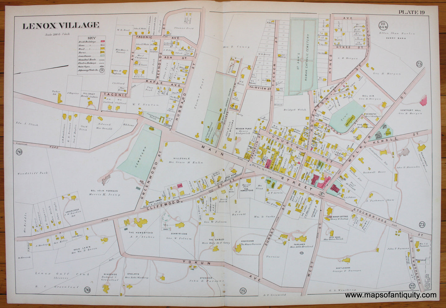 Antique-Map-Berkshire-county-Massachusetts-Lenox-1904-Barnes-Farnham-1900s-Maps-of-Antiquity