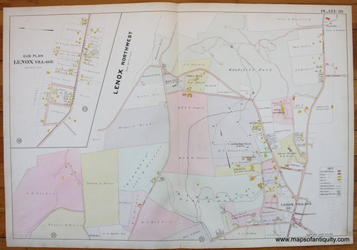Antique-Map-Berkshire-county-Massachusetts-Lenox-1904-Barnes-Farnham-1900s-Maps-of-Antiquity