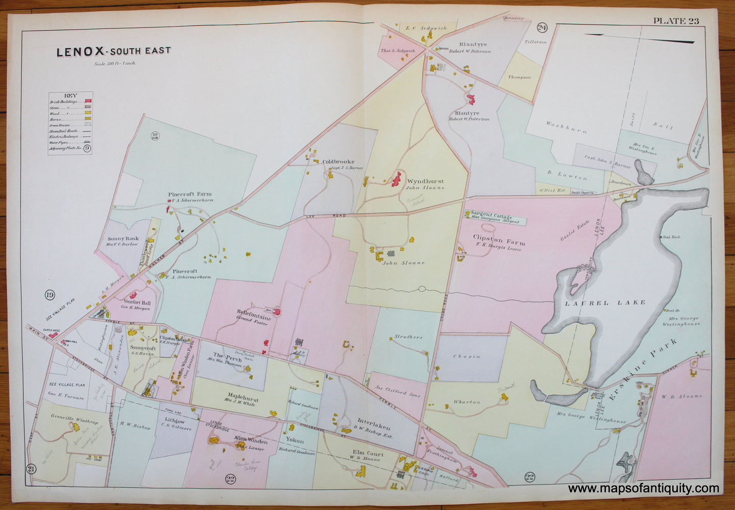 Antique-Map-Berkshire-county-Massachusetts-Lenox-Lee-1904-Barnes-Farnham-1900s-Maps-of-Antiquity