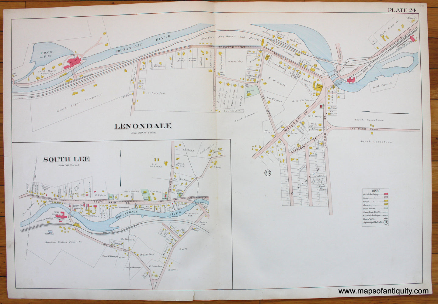 Antique-Map-Berkshire-county-Massachusetts-Lenox-Lenoxdale-South-Lee-1904-Barnes-Farnham-1900s-Maps-of-Antiquity