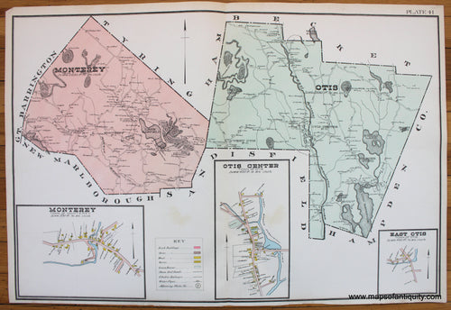 Antique-Map-Berkshire-county-Massachusetts-Monterey-Otis-1904-Barnes-Farnham-1900s-Maps-of-Antiquity