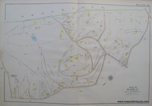 Antique-Map-Suffolk-county-Massachusetts-Part-of-Ward-23-City-of-Boston-West-Roxbury-Plate-10-1914-Bromley-1900s-Maps-of-Antiquity
