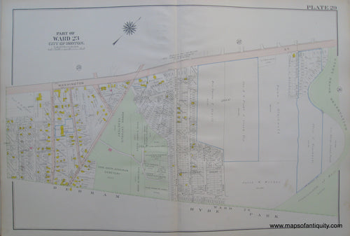 Antique-Map-Suffolk-county-Massachusetts-Part-of-Ward-23-City-of-Boston-West-Roxbury-Plate-29-1914-Bromley-1900s-Maps-of-Antiquity