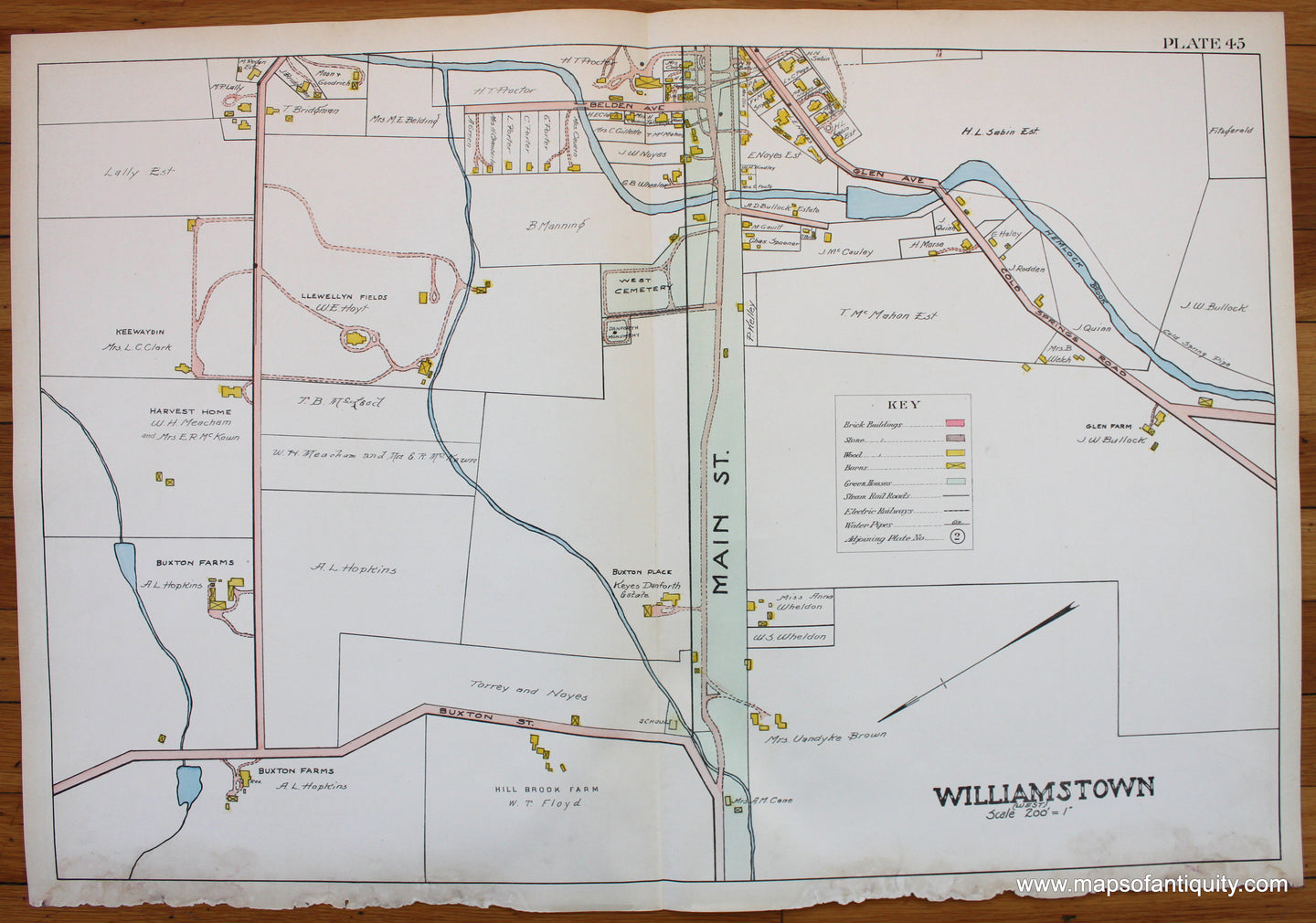 Antique-Map-Berkshire-county-Massachusetts-Williamstown-1904-Barnes-Farnham-1900s-Maps-of-Antiquity