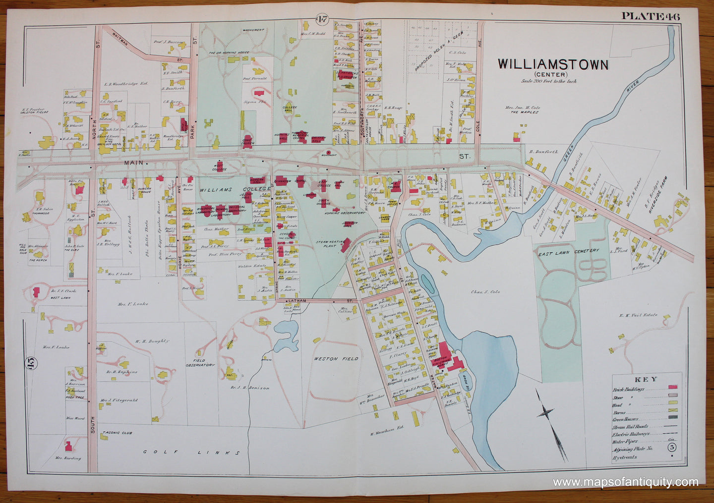 Antique-Map-Berkshire-county-Massachusetts-Williamstown-Center-Williams-College-1904-Barnes-Farnham-1900s-Maps-of-Antiquity