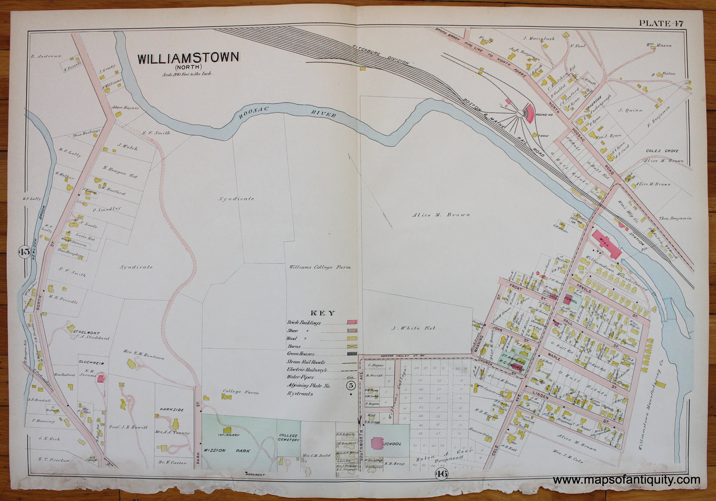 Antique-Map-Berkshire-county-Massachusetts-Williamstown-North-1904-Barnes-Farnham-1900s-Maps-of-Antiquity