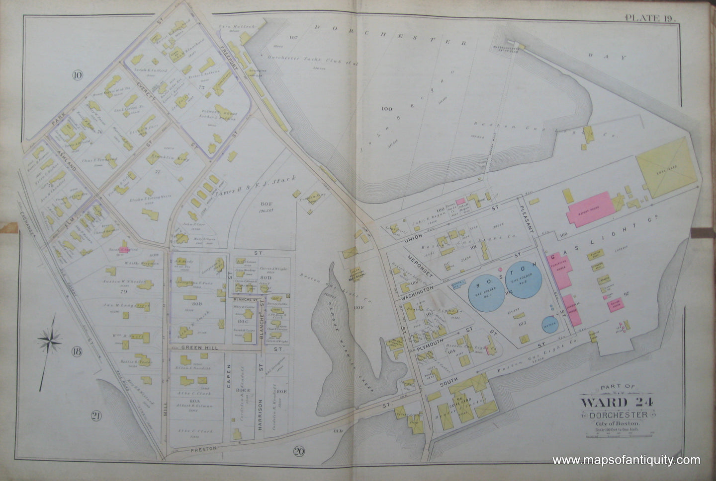 Antique-Map-Plate-19-Part-of-Ward-24-Dorchester-City-of-Boston-Bromley-1894-Maps-Of-Antiquity