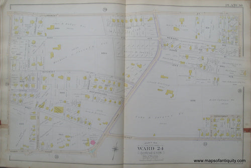 Antique-Map-Plate-30-Part-of-Ward-24-Dorchester-City-of-Boston-Bromley-1894-Maps-Of-Antiquity