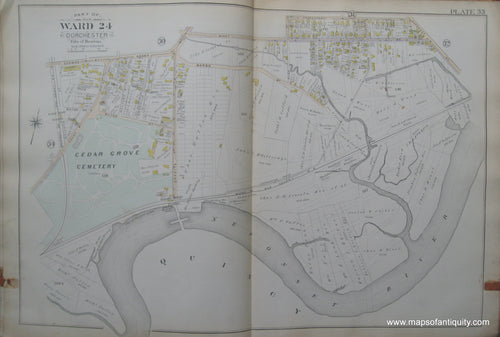 Antique-Map-Plate-33-Part-of-Ward-24-Dorchester-City-of-Boston-Bromley-1894-Maps-Of-Antiquity