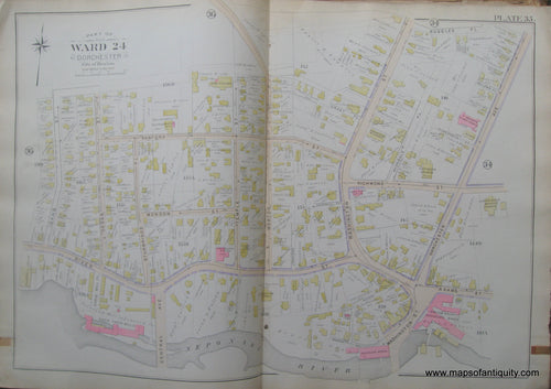 Antique-Map-Plate-35-Part-of-Ward-24-Dorchester-City-of-Boston-Bromley-1894-Maps-Of-Antiquity