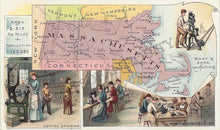 Load image into Gallery viewer, Antique-Chromolithograph-Map-Massachusetts-1890-Arbuckle-1800s-19th-century-Maps-of-Antiquity
