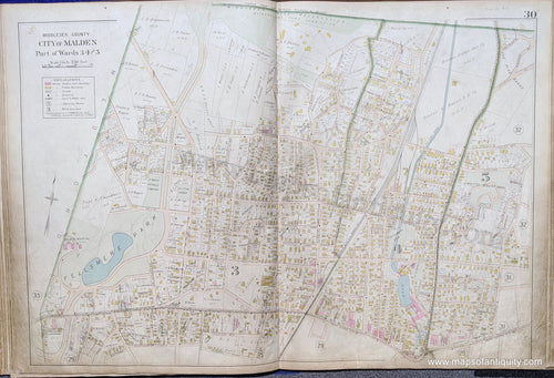 Antique-Map-City-of-Malden-Part-of-Wards-3,4-and-5-United-States-Massachusetts-1900-Stadley-Maps-Of-Antiquity-1900s-20th-century