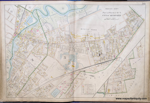 Antique-Map-City-of-Medford-Part-of-Wards-3-4-and-5-United-States-Massachusetts-1900-Stadley-Maps-Of-Antiquity-1900s-20th-century