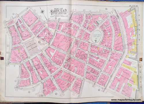 Antique-Map-Part-of-Wards-6-&-7-City-of-Boston-United-States-Massachusetts-1902-Bromley-Maps-Of-Antiquity-1900s-20th-century