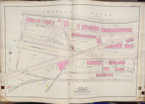 Antique-Map-Part-of-Ward-11-City-of-Boston-United-States-Massachusetts-1902-Bromley-Maps-Of-Antiquity-1900s-20th-century