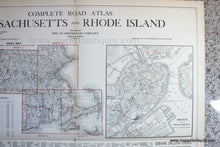 Load image into Gallery viewer, 1905 - Untitled- Index to the Complete Road Atlas Massachusetts and Rhode Island - Antique Map
