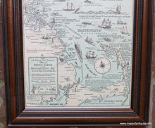 Load image into Gallery viewer, Framed-Genuine-Antique-Printed-Color-Pictorial-Map-An-Historical-and-Pictorial-Map-of-Boston-Harbor-and-Massachusetts-Bay-including-Cape-Cod-and-Cape-Ann-1941-Edward-Rowe-Snow-Maps-Of-Antiquity
