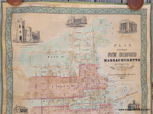 Load image into Gallery viewer, Genuine-Antique-Wall-Map-Plan-of-the-City-of-New-Bedford-Massachusetts-1850-Collins-Clark-Restored-Cleaned-Maps-Of-Antiquity
