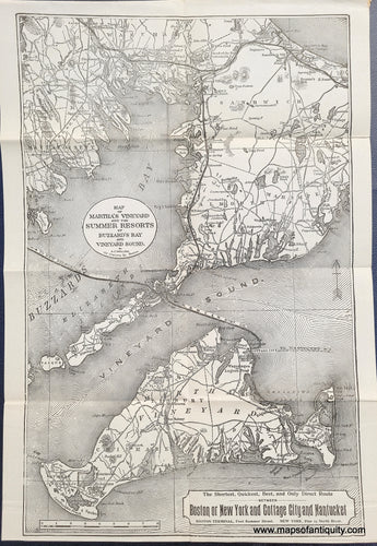Antique-Black-and-White-Map-Old-Colony-Line-Map-of-Martha's-Vineyard-and-the-Summer-Resorts-of-Buzzard's-Bay-and-Vineyard-Sound.-**********-US-Massachusetts-Cape-Cod-and-Islands-c.-1900-Maps-Of-Antiquity