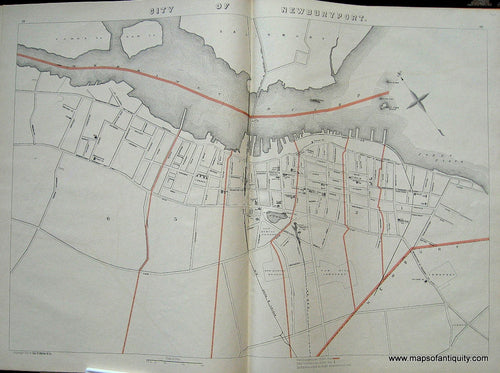 Antique-Printed-Color-Map-City-of-Newburyport-(MA)-Massachusetts-Newburyport-1891-G.-H.-Walker-Maps-Of-Antiquity