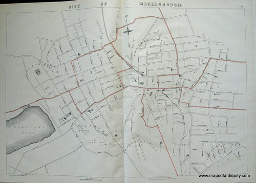 Antique-Printed-Color-Map-City-of-Marlborough-(MA)-Massachusetts-Marlborough-1891-G.-H.-Walker-Maps-Of-Antiquity