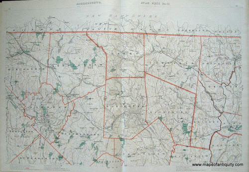 Antique-Printed-Color-Map-Massachusetts-Atlas-Plate-No.-18-US-Massachusetts-Massachusetts-General-1891-G.-H.-Walker-Maps-Of-Antiquity