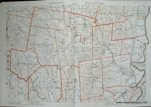 Antique-Printed-Color-Map-Massachusetts-Atlas-Plate-No.-23-US-Massachusetts-Massachusetts-General-1891-G.-H.-Walker-Maps-Of-Antiquity