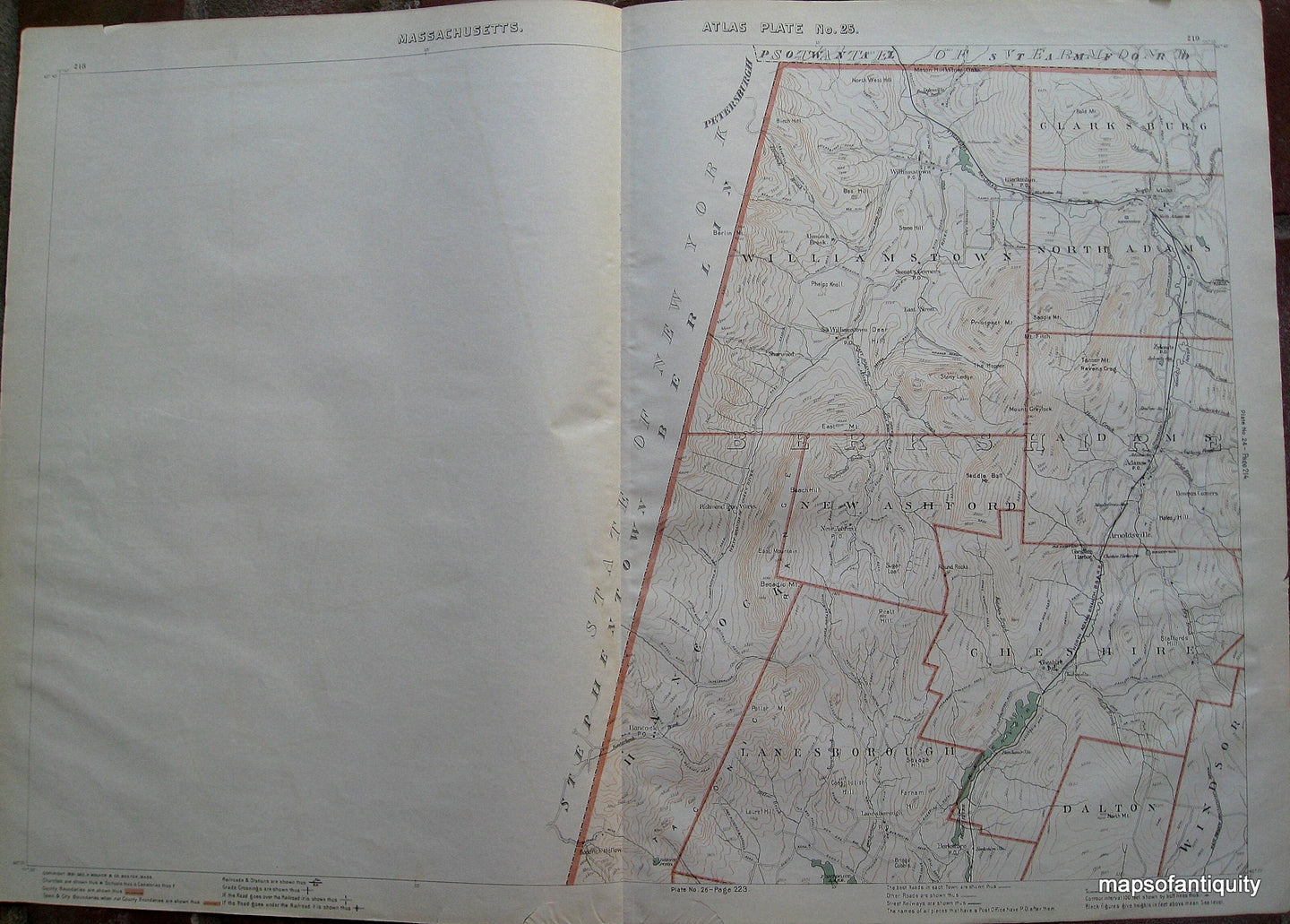 Antique-Printed-Color-Map-Massachusetts-Atlas-Plate-No.-25-US-Massachusetts-Massachusetts-General-1891-G.-H.-Walker-Maps-Of-Antiquity