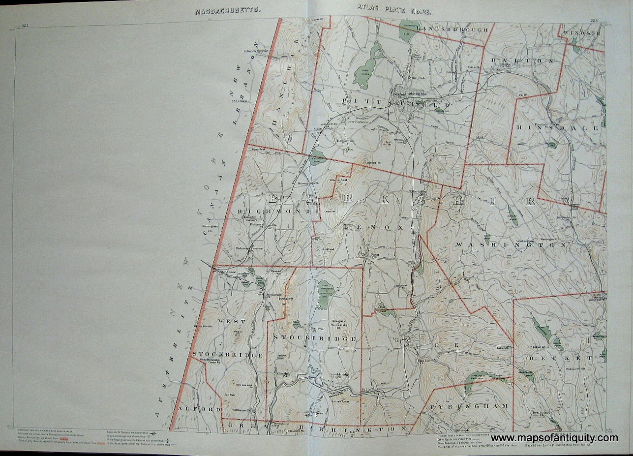 Antique-Printed-Color-Map-Massachusetts-Atlas-Plate-No.-26-US-Massachusetts-Massachusetts-General-1891-G.-H.-Walker-Maps-Of-Antiquity