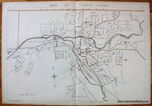 Antique-Colored-Map-City-of-North-Adams-(MA)-US-Massachusetts-North-Adams-1891-Walker-Maps-Of-Antiquity