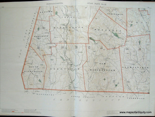 Antique-Colored-Map-Massachusetts-Atlas-Plate-No.-27-US-Massachusetts-Massachusetts-General-1891-Walker-Maps-Of-Antiquity