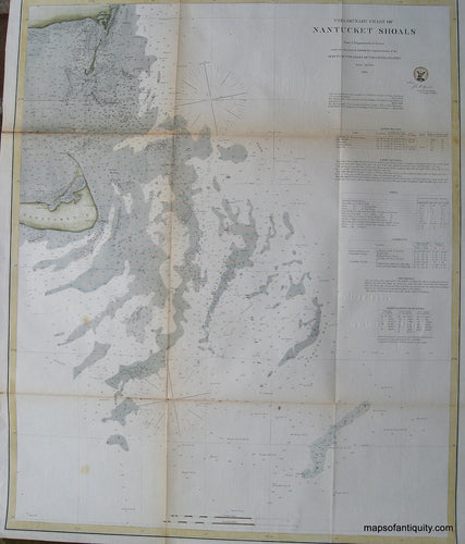 Hand-Colored-Antique-Nautical-Chart-Preliminary-Chart-of-Nantucket-Shoals-**********-US-Massachusetts-Cape-Cod-and-Islands-1864-U.S.-Coast-Survey-Maps-Of-Antiquity