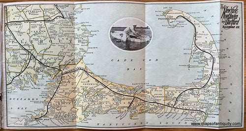 Antique-Map-Cape-Cod-New-York-New-Haven-Hartford-Railroad-1931-1930s-Massachusetts-Maps-of-Antiquity