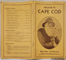 Load image into Gallery viewer, Antique-Folding-Road-Map-Without-Cover-Welcome-to-Cape-Cod-Road-Map-and-Directory-Cape-Cod-General-Road-Map-c.-1930s-Cape-Cod-Chamber-of-Commerce-Maps-Of-Antiquity
