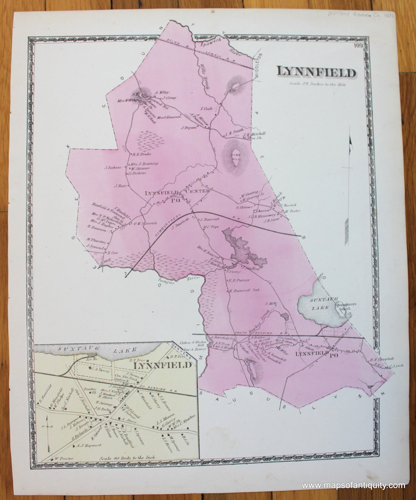 Antique-Map-Lynnfield-Massachusetts-Massachusetts-Maps-of-Antiquity