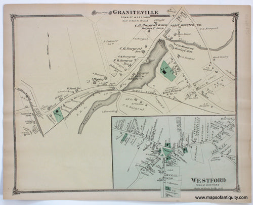 Antique-Map-Graniteville-with-Westford-Town-Inset-Massachusetts-Maps-of-Antiquity