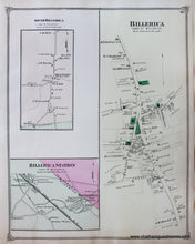 Load image into Gallery viewer, 1875 - Tewksbury and South Billerica on verso (MA) - Antique Map
