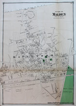 Load image into Gallery viewer, Antique-Hand-Colored-Map-Section(s)-of-Malden--(MA)-Middlesex--1875-Beers-Maps-Of-Antiquity
