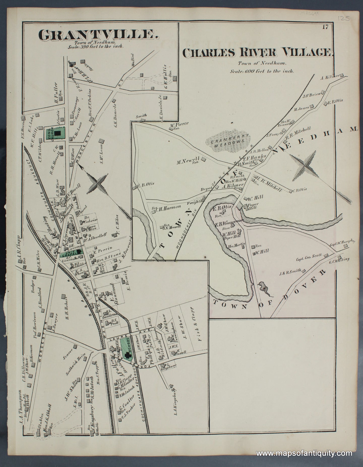 Antique-Map-Grantville-Charles-River-Village-Massachusetts-Maps-of-Antiquity