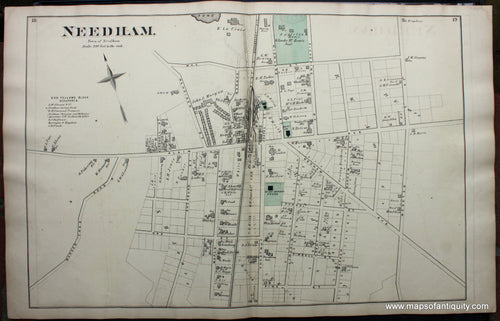 Antique-Map-Needham-antique-map-Town-of-Needham-antique-map-Massachusetts-Maps-of-Antiquity