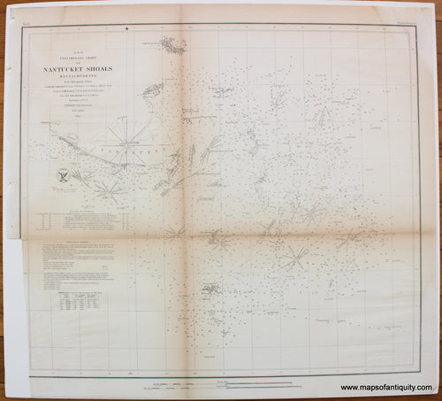 Uncolored-Antique-Nautical-Chart-Preliminary-Chart-of-Nantucket-Shoals-Massachusetts-******-US-Massachusetts-Cape-Cod-and-Islands-1854-U.S.-Coast-Survey-Maps-Of-Antiquity