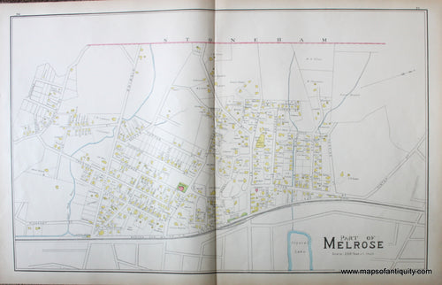Antique-Map-Melrose-(MA)-Massachusetts--1889-Walker-Maps-Of-Antiquity