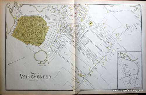 Antique-Map-Winchester-(MA)-Massachusetts--1889-Walker-Maps-Of-Antiquity