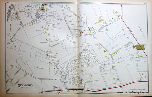 Antique-Map-Belmont-(MA)-Massachusetts--1889-Walker-Maps-Of-Antiquity