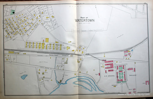 Antique-Map-Watertown-(MA)-Massachusetts--1889-Walker-Maps-Of-Antiquity