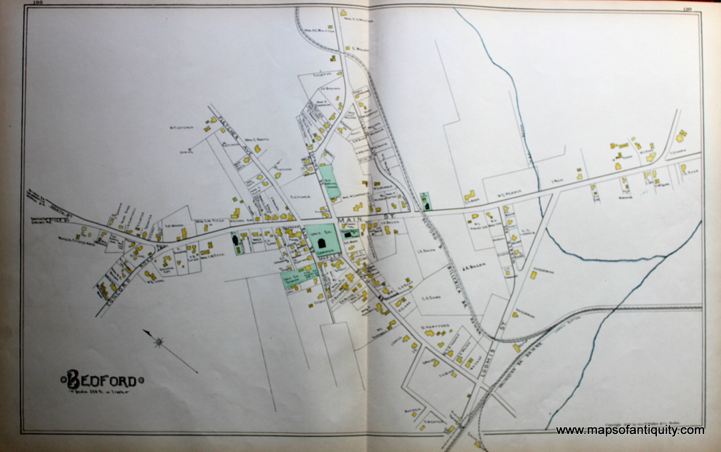 Antique-Map-Billerica-(MA)-Massachusetts--1889-Walker-Maps-Of-Antiquity