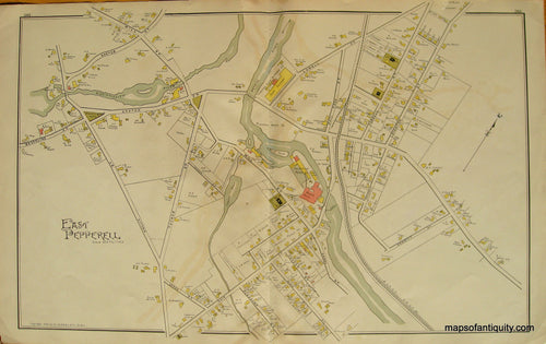 Antique-Hand-Colored-Map-Pepperell/East-Pepperell-(MA)-United-States-Massachusetts-1889-Walker-Maps-Of-Antiquity