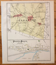 Load image into Gallery viewer, 1889 - Townsend, verso Dunstable and Tyngsborough (MA) - Antique Map
