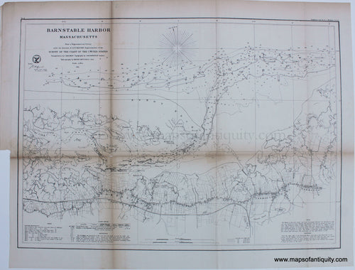 1861 - Barnstable Harbor, Massachusetts - Antique Chart