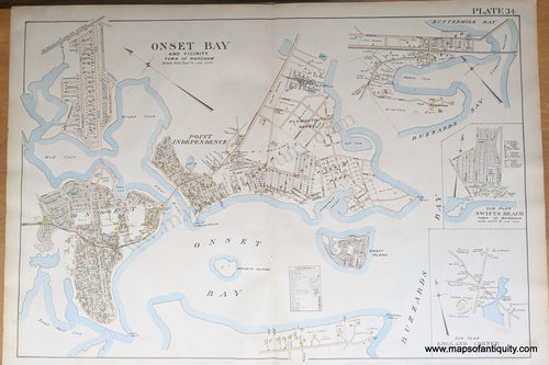 1903 - Onset Bay (MA) - Antique Map